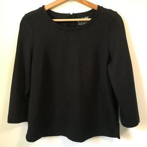 Lord & Taylor Black 3/4 Sleeve Blouse Top, Size L